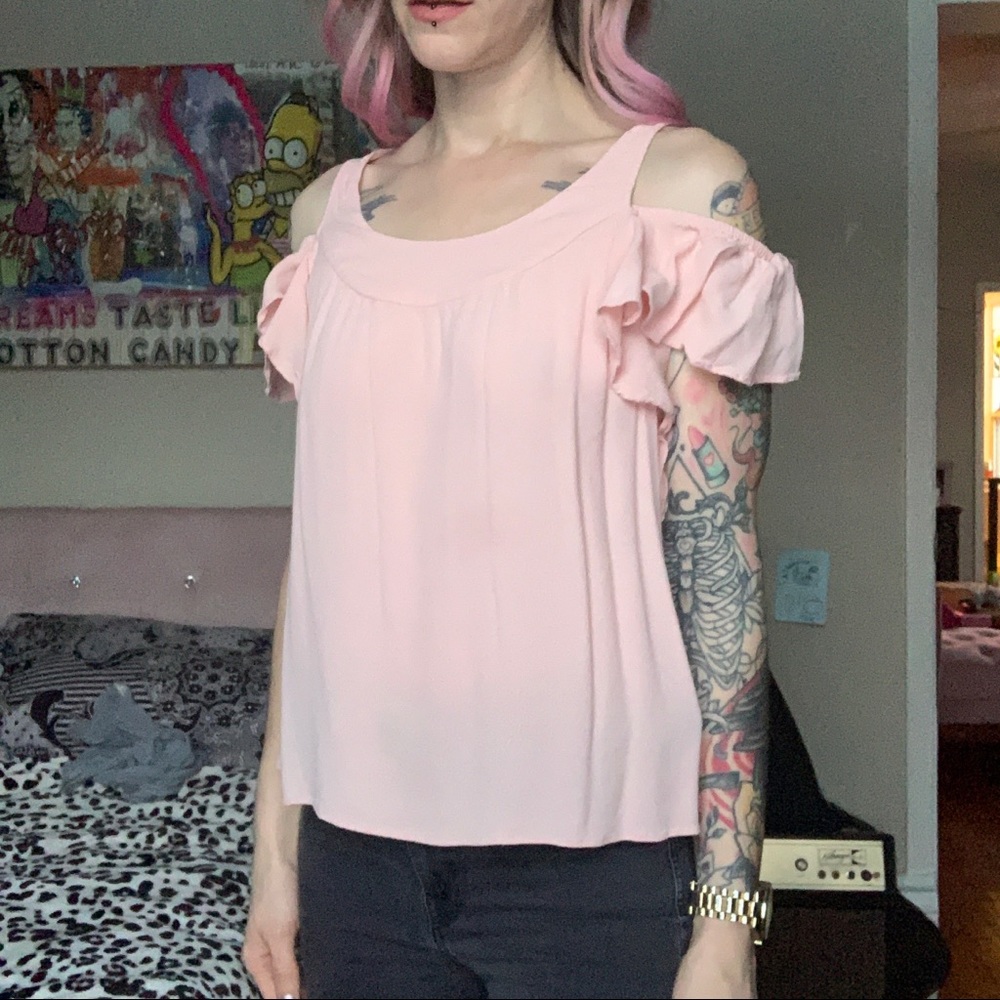Airy Pink Tank with off-the-shoulder Cap Sleeve 💖